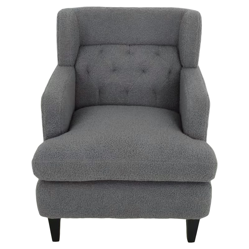 Roomfitters Upholstered Accent Chair Tufted Armchair for Living Room and Bedroom, Beige