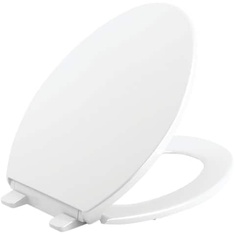 Kohler Brevia Quiet-Close Elongated Closed Front White Toilet Seat with Grip-Tight Bumpers - 1 Each