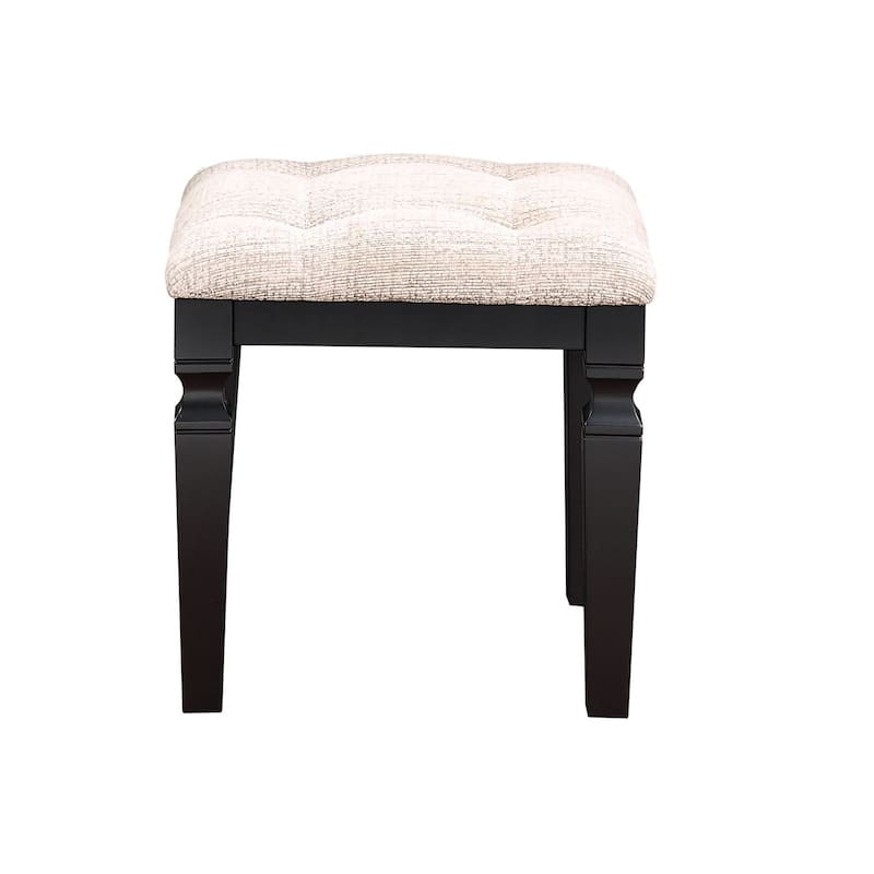 Poundex Wooden Makeup Vanity Set with Lift-up Mirror and Stool - Desk 43" x 18" x 30~47"H, Stool 18" x 16" x 18"H