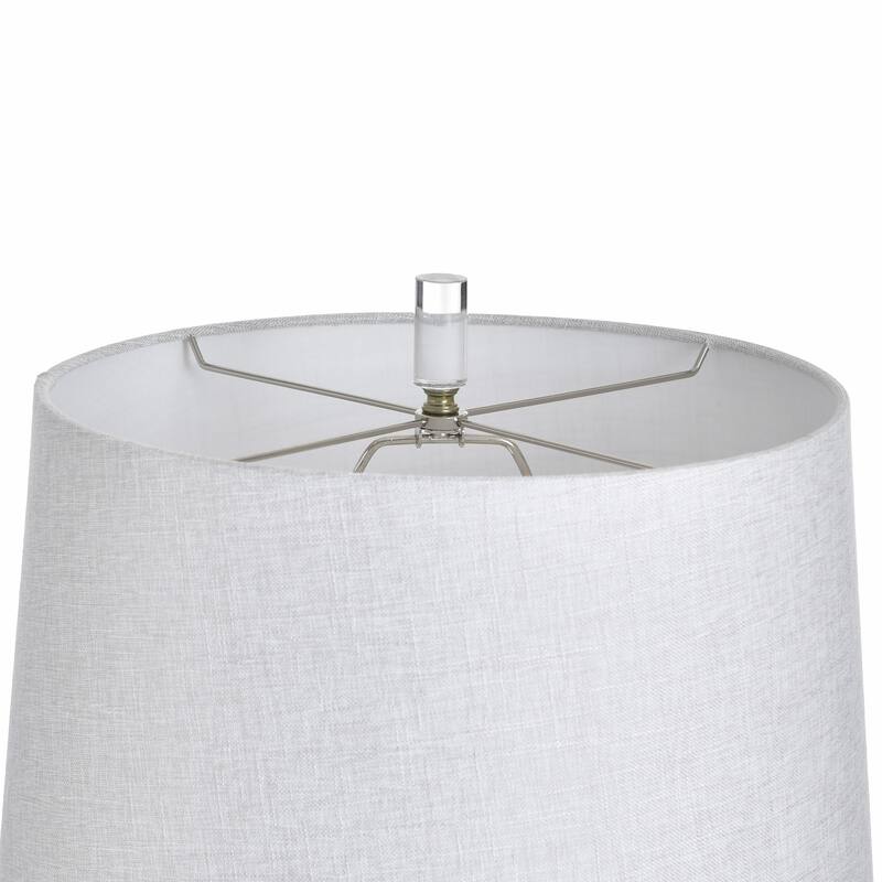 StyleCraft Poly Table Lamp - Laslo Silver - White Shade