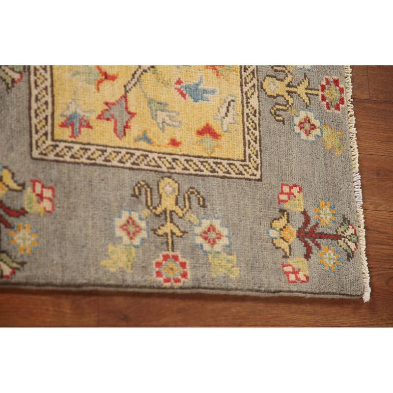Kazak Oriental Accent Rug Hand-Knotted Geometric Wool Carpet - 3'5"x 5'0"