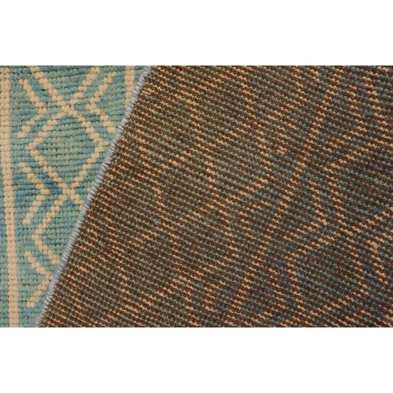 Boho Chic Balochi Ferguson Blue/Beige Hand Knotted Wool Rug - 3'2'' x 5'1''