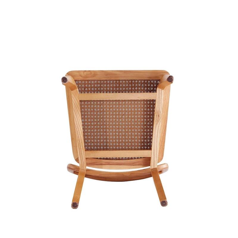 Manhattan Comfort Giverny Dining Chair in Black and Natural Cane - Set of 2