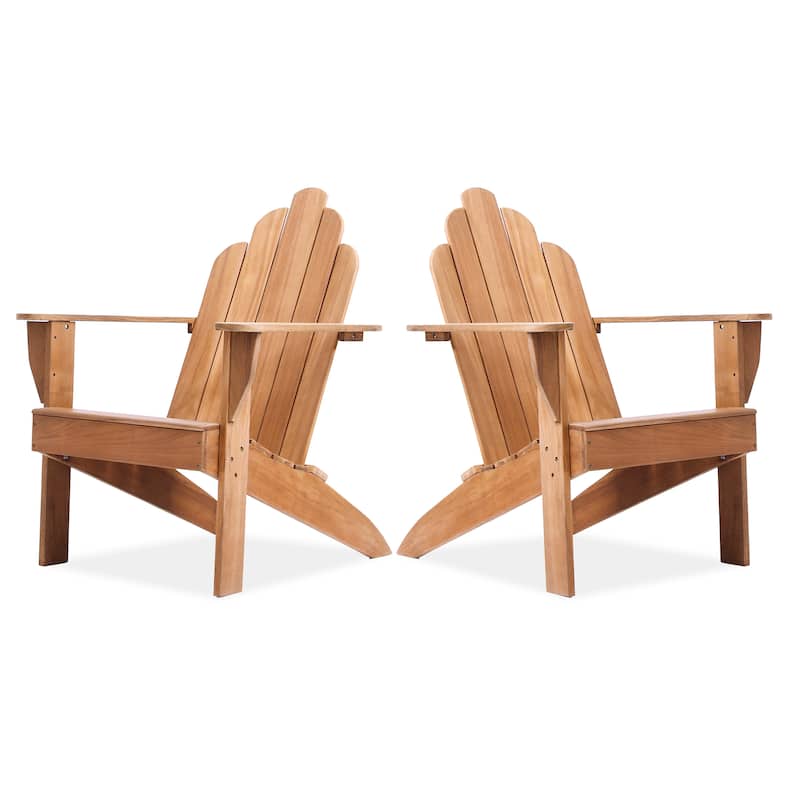 Cambridge Casual Clovis 2-piece Teak Outdoor Adirondack - Natural Teak