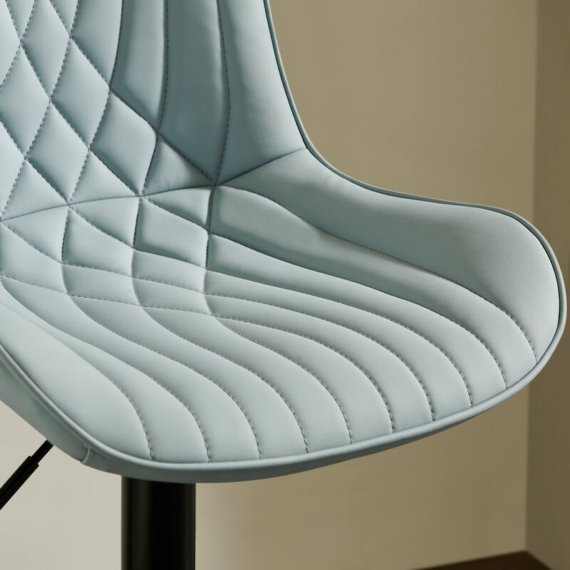 Roundhill Furniture Kovyn Contemporary Adjustable Barstool with Faux Leather Swivel Seats, Set of 2