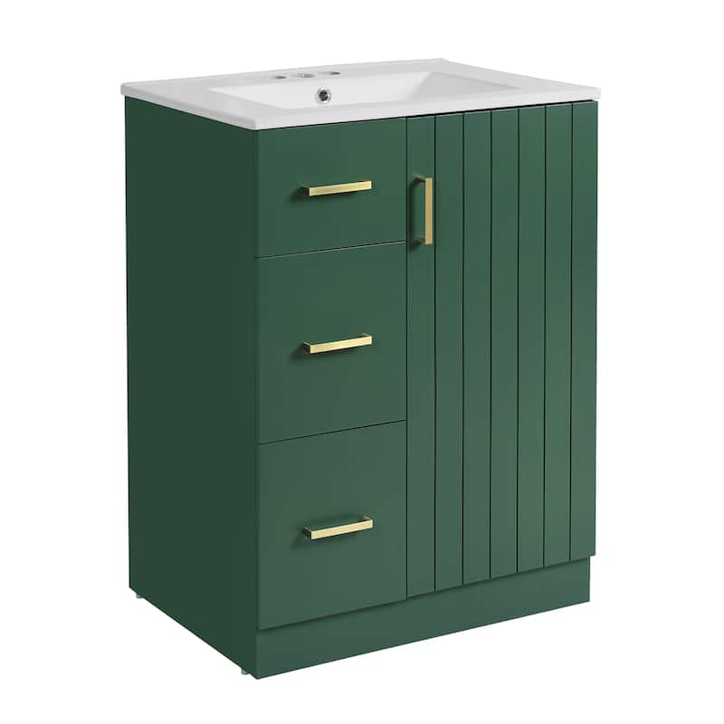 24" Bathroom Vanity with Under-mount Sink,Drawer and Soft-Closing Door