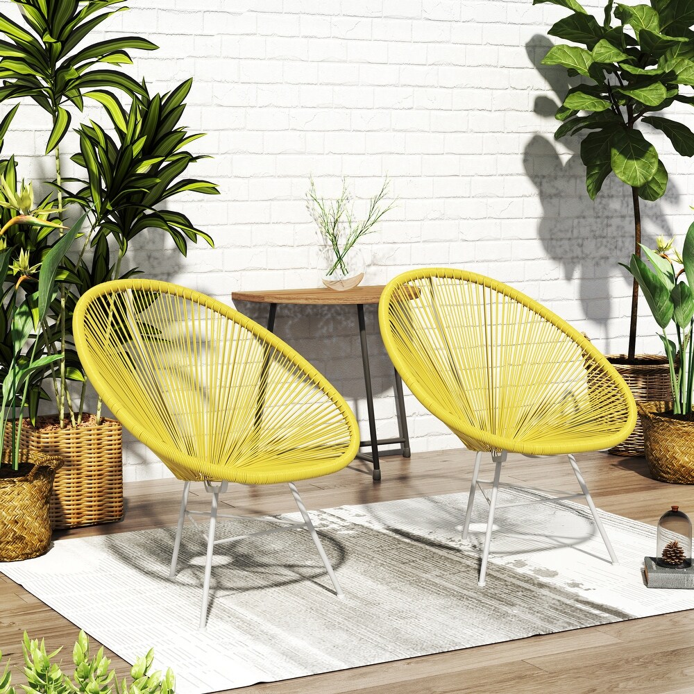Yellow deals wicker chair