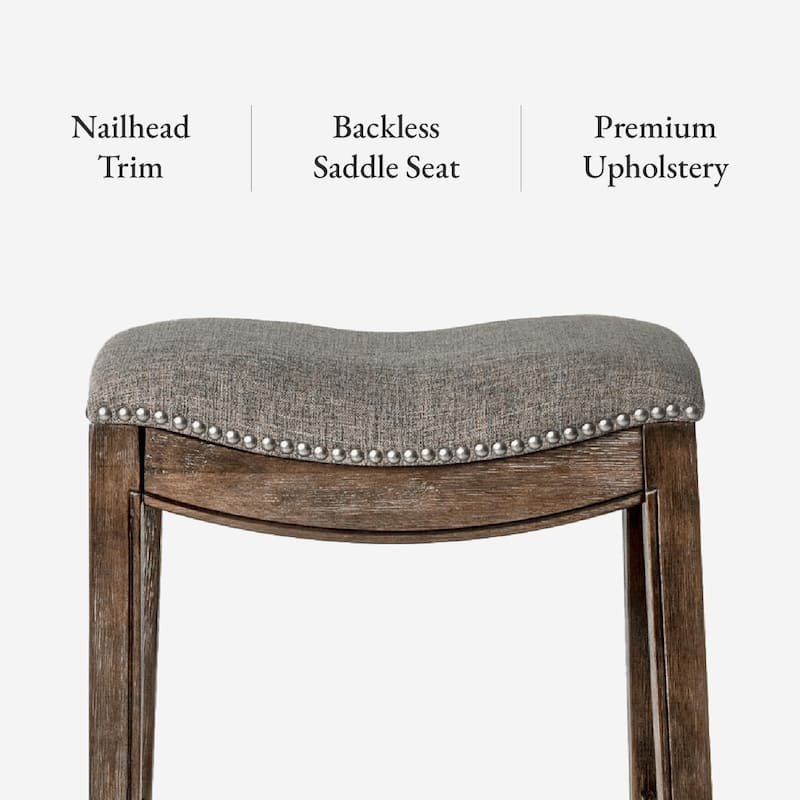Maven Lane 31" Adrien Saddle Kitchen Bar Height Stool - N/A