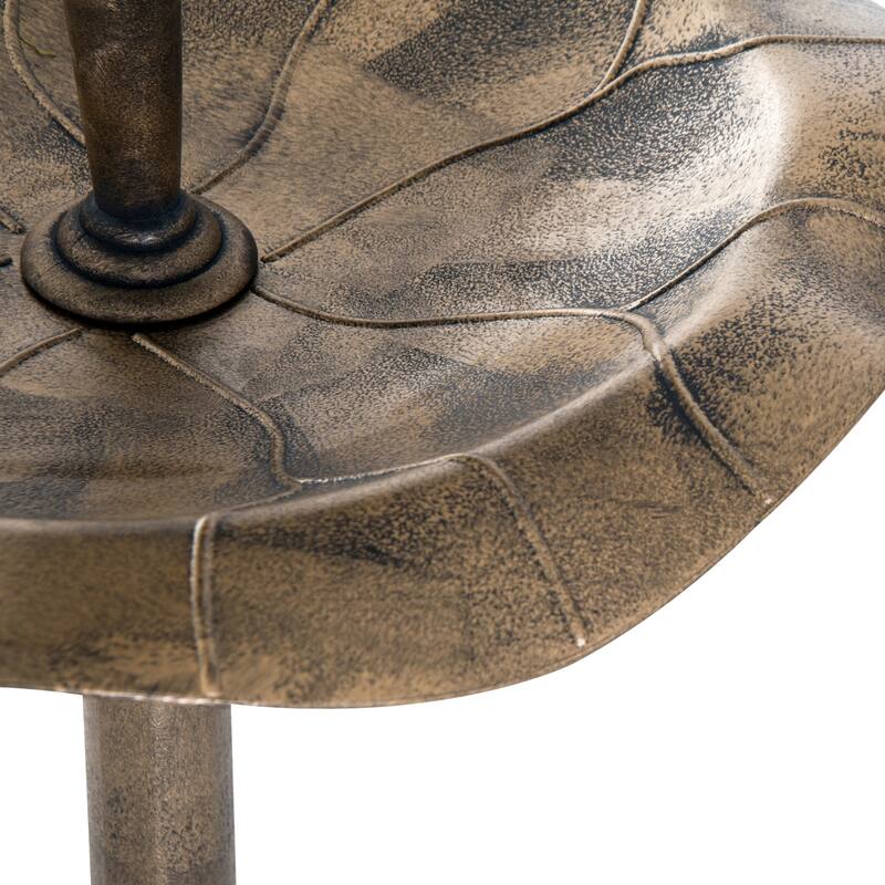 Outsunny 3-in-1 Resin Free Standing Garden Pedestal Bird Bath Bowl Feeder Planter - Bronze