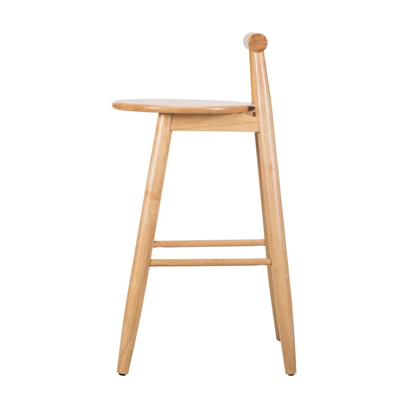 Christopher Knight Home - Ravenshaw Rubberwood Barstool with Ergonomic Cross-Bar Backrest (Set of 2)