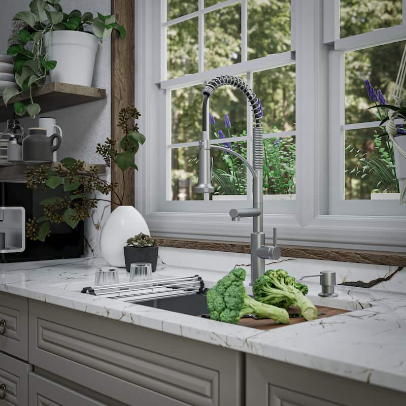 Karran Elite WS-38-PK1 Undermount 36" Single Bowl Stainless Steel Workstation Kitchen Sink