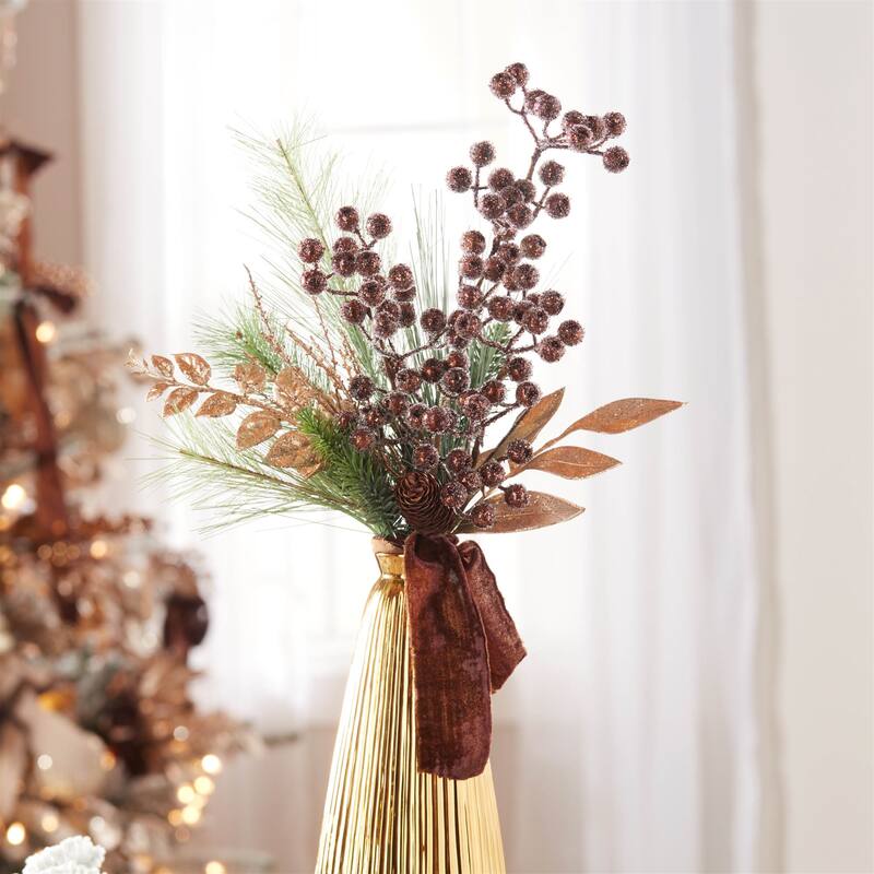 Beaded Berry Spray (Set of 6) - N/A