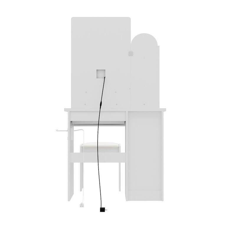 Stylish Vanity Set for Beauty Enthusiasts with Cushioned Stool