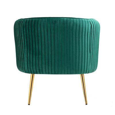 Velvet Accent Upholstered Chair, Living Room Chair, Modern Arm Chair with Golden Legs