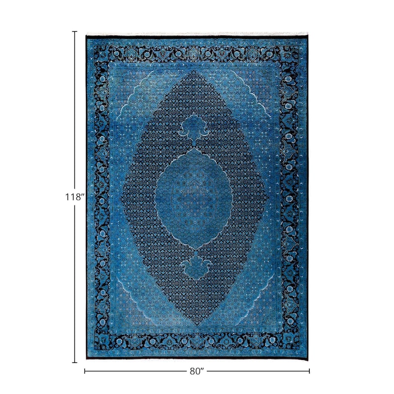 Fine Vibrance, One-of-a-Kind Hand-Knotted Area Rug - Gray, 6' 8" x 9' 10" - 6' 8" x 9' 10"