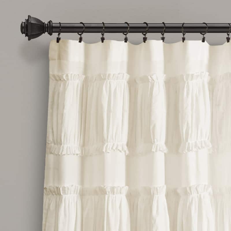 Lush Decor Nova Ruffle Window Curtain Panel Pair