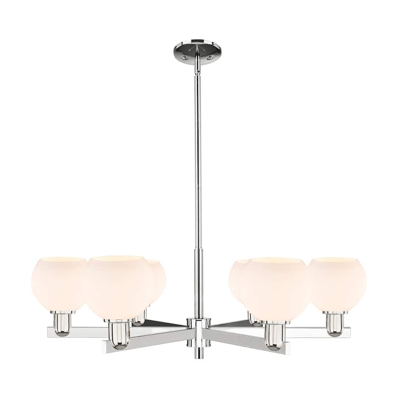 Innovations Lighting Endless Possibilities Arcadia - Athens - 6 Light 36" Stem Hung Chandelier - Polished Nickel/Matte White