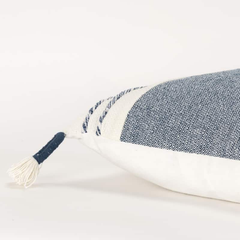 Rizzy Home Woven Striped Square Throw Pillow with Tassels