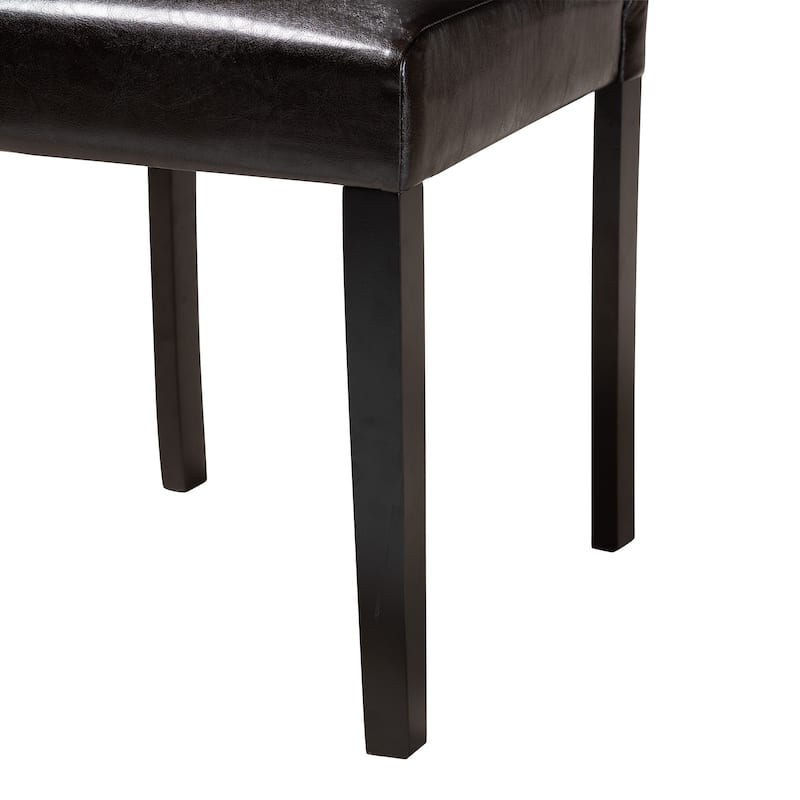 Rosi Modern Espresso Brown Faux Leather and Wood 5-Piece Dining Set