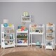 preview thumbnail 11 of 9, RiverRidge Kids Art Table Desk with Ladder Shelf and Open Storage Shelf for Playroom - White with 2 10" Floating Bookshelves