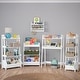 preview thumbnail 25 of 26, RiverRidge Kids 4-Tier 24in Ladder Shelf Toy Organizer with 3 Open Display Shelves- White with Two 5" Fabric Bins