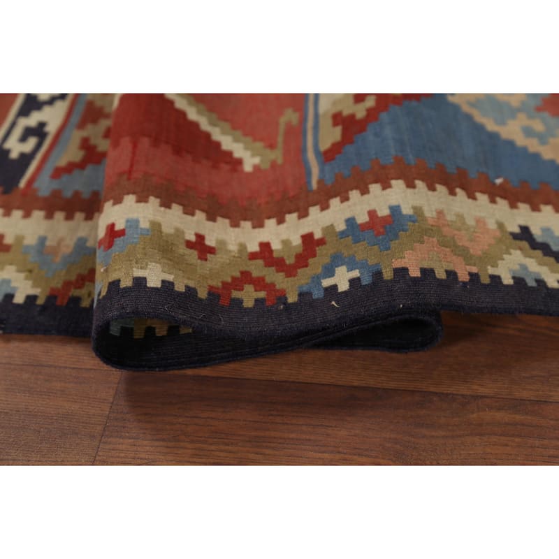 Vegetable Dye Kilim Qashqai Persian Antique Runner Wool Carpet - 2'9"x 13'1"