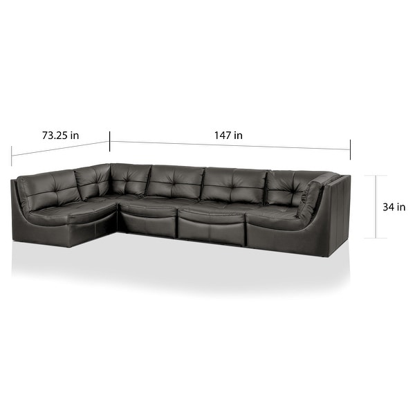 Furniture of America Rile Contemporary Grey 5-piece Modular Sectional
