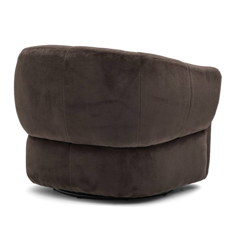 Christopher Knight Home - Plush Modern Swivel Upholstered Club Chair with Ergonomic Barrel Comfort