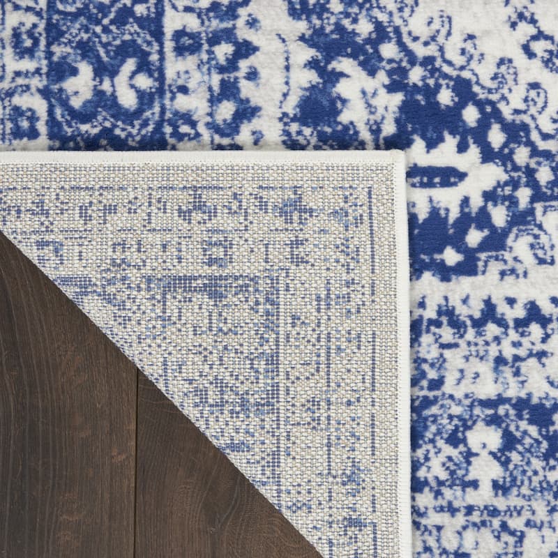 Caco Power Loomed Distressed Geometric Abstract Modern Stain Resistant Area Rug By HomeRoots - 72' X '24' X '0.39