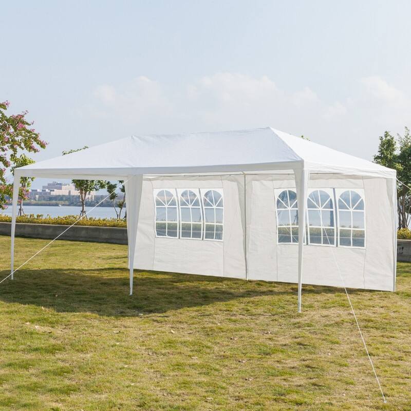 10 x 20 ft. Outdoor Wedding Party Tent with 4 Walls - 4 Walls