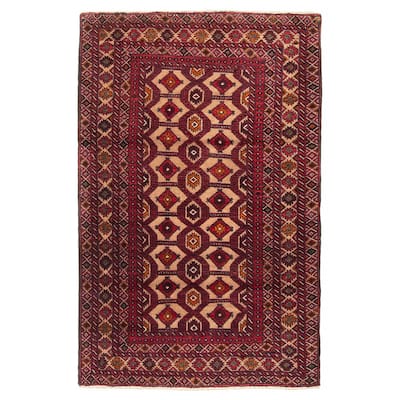 Teimani Tan Rug 3'1" x 4'10" - 3'1 x 4'10