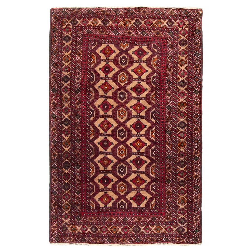 Teimani Tan Rug 3'1" x 4'10" - 3'1 x 4'10