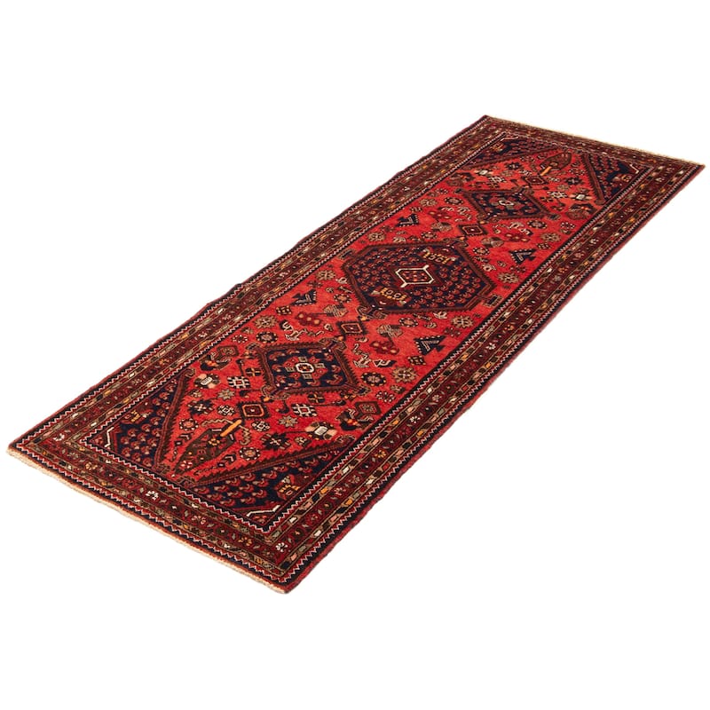 ECARPETGALLERY Hand-knotted Andelz Red Wool Rug - 3' 6" x 10' 3"