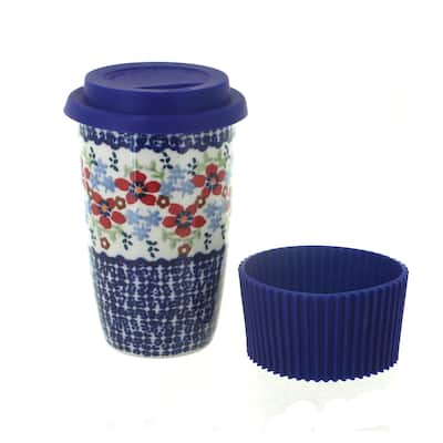 Blue Rose Polish Pottery K115 Manufaktura Travel Mug