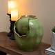 preview thumbnail 13 of 30, Glitzhome Leaf Textured Ceramic Jar Indoor Tabletop Water Fountain with LED Lights