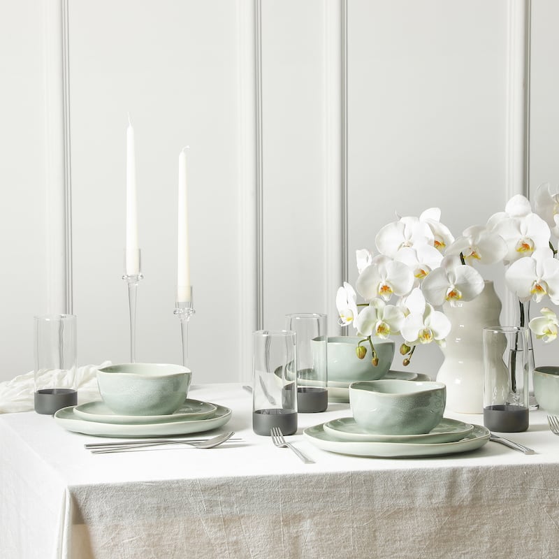 Stone Lain Mirella Stoneware, Borosilicate Glass Dinnerware Set