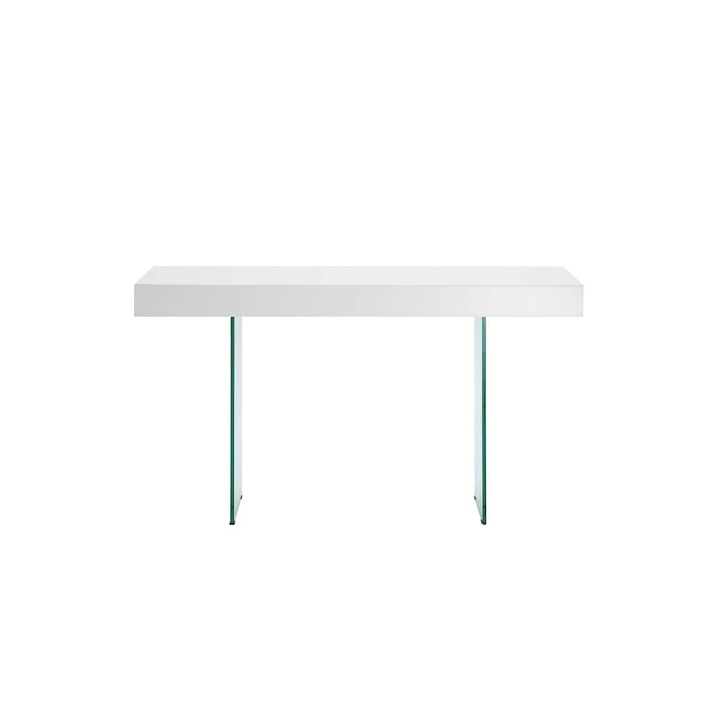 Casabianca Home Il Vetro Collection High Gloss White Lacquer Console Table