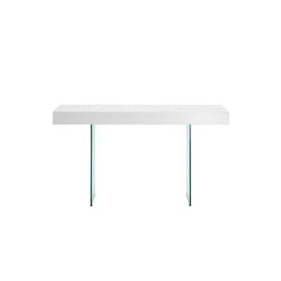 Casabianca Home Il Vetro Collection High Gloss White Lacquer Console Table