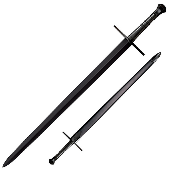 Coldsteel 88hnhm cold steel man at arms hand-and-a-half sword 33.5 blued carbon steel blade leather handle