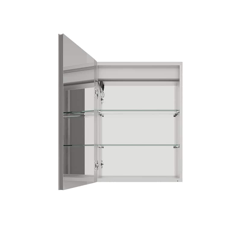 Bathroom Medicine Cabinet with Mirror Wall Mounted LED Bathroom Mirror Cabinet with Lights, Anti-Fog,Storage Shelves