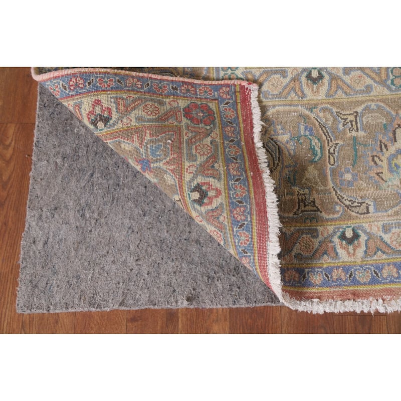 Hand Knotted Oriental 100% Wool Carpet Traditional Floral Oranges & Rust Mashad Area Rug - 12' 9'' X 9' 3''