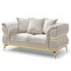 preview thumbnail 4 of 2, Furniture of America Sawer Glam 2-Piece Beige Upholstered Sofa Set with Stainless Steel Frame