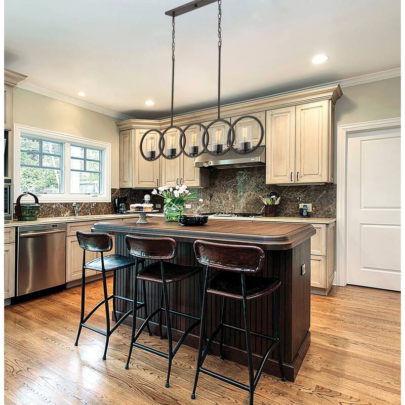 Delano Metal Island Light in Rubbed Bronze- 2 Lights