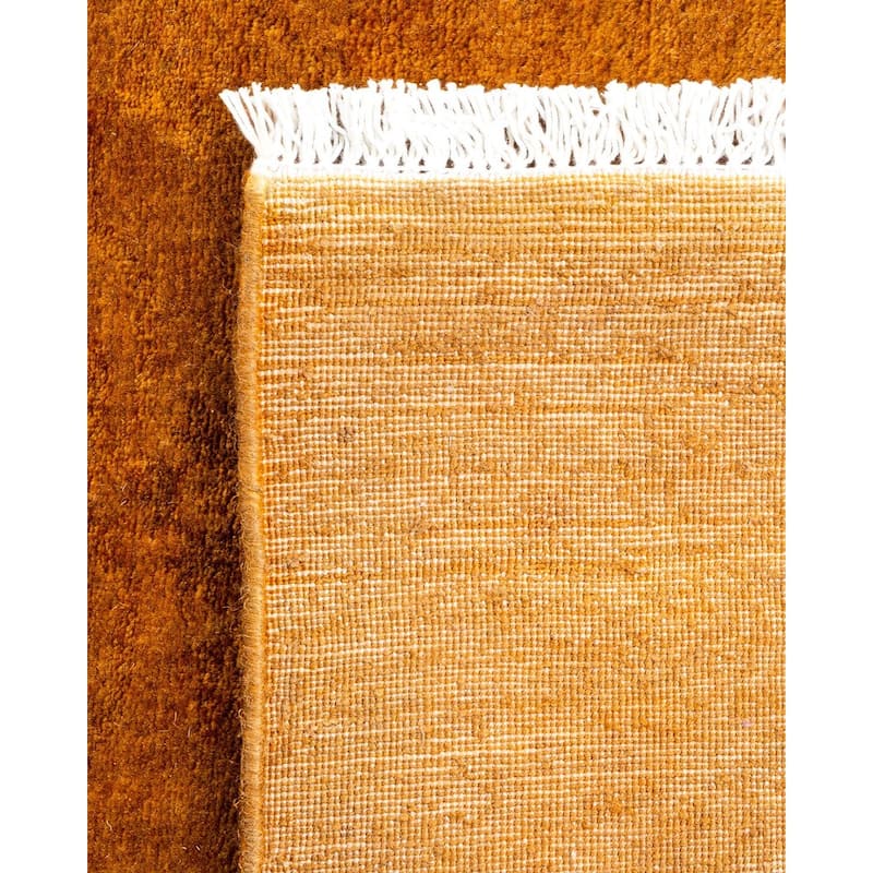 Overton Hand Knotted Wool Vintage Inspired Modern Contemporary Overdyed Gold Area Rug - 3' 1" x 5' 1"
