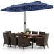 preview thumbnail 23 of 53, Costway 11 PCS Patio Dining Set with 15ft Double-Sided Patio Umbrella