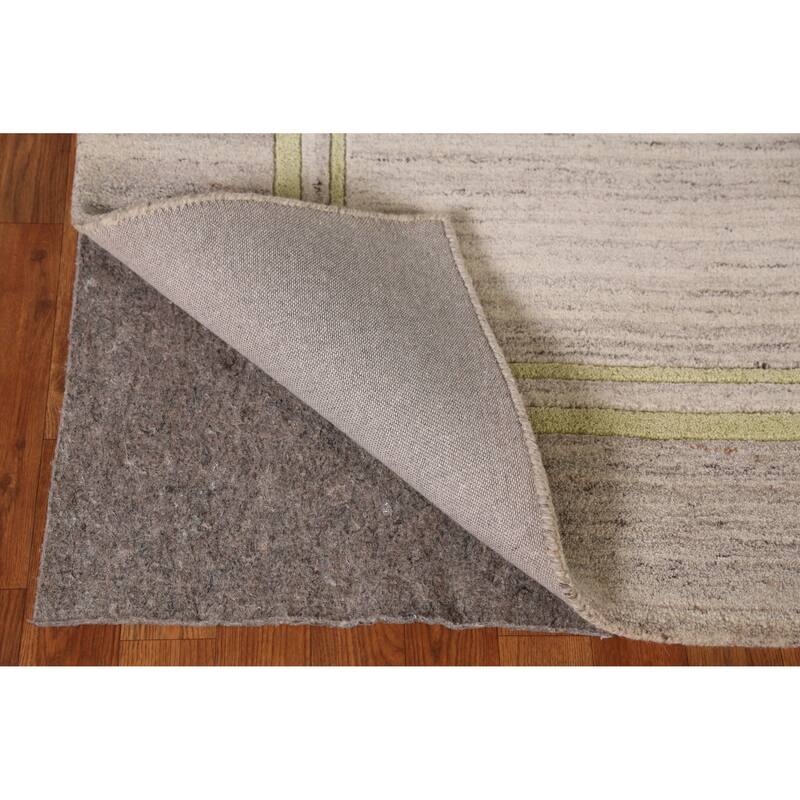 Contemporary Beige Gabbeh Indian Area Rug Hand-Tufted Wool Carpet - 5'3" x 7'7"