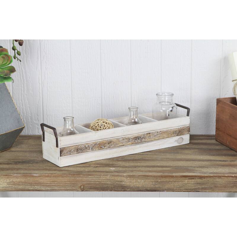 Brown Wooden 3 Slot Storage Caddy