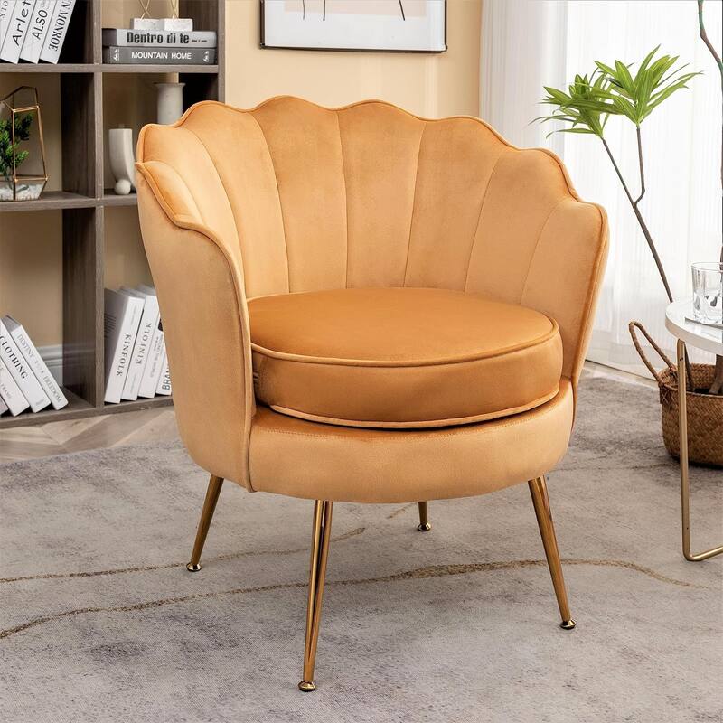Cavett 28.3" Wide Velvet Accent Chair with Metal Legs