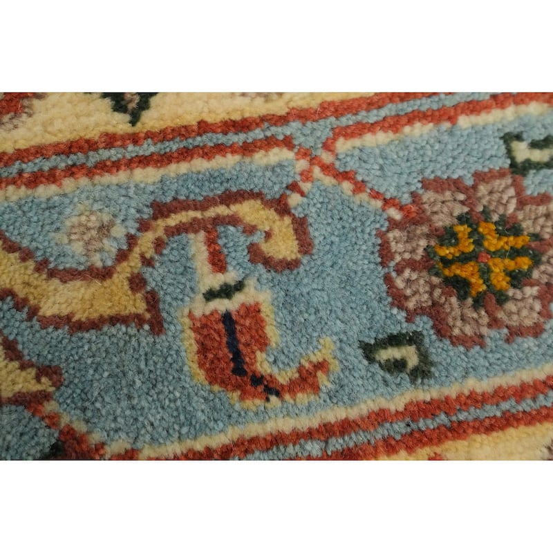 Hand-knotted Transitional Wool Carpet Orange Oushak Rug Floral Oriental Area Rug - 8' 8'' X 5' 8''
