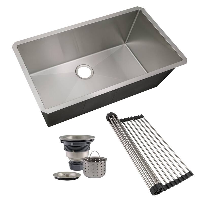 Design House 110098 Undermount Sink Kitchen Combo with Sink, Roll-Up - Satin Stainless Steel - Satin Stainless Steel